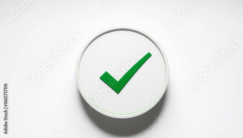 Sello de aprobación con un check verde vibrante