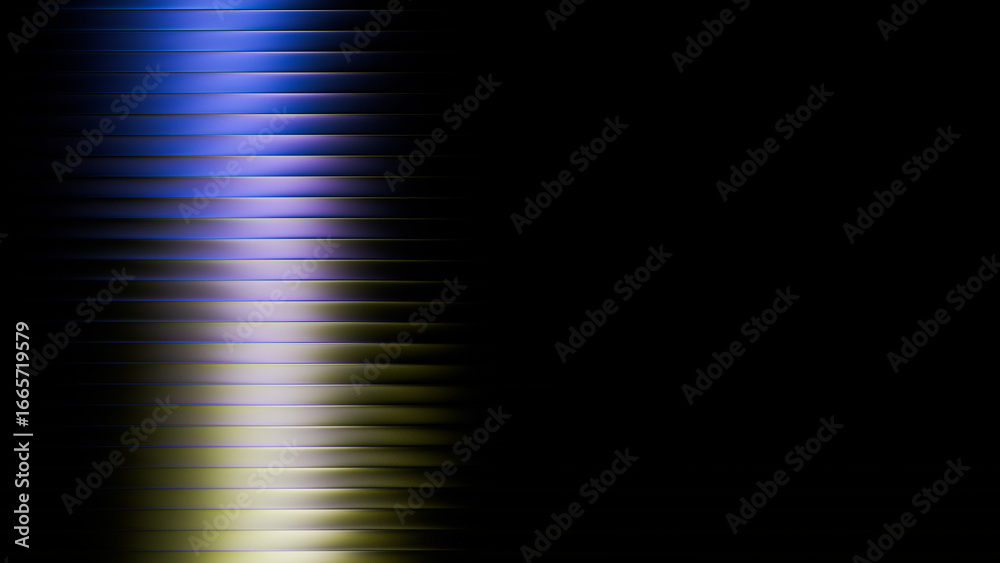 Obraz premium Abstract design featuring parallel Blue and Yellow gradient lines on a black background. Modern digital design asset.