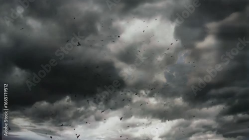 Halloween scary scene with clouds in the sky 