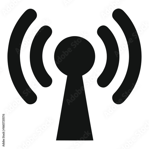 Radio Antenna Icon – Wireless Signal and Communication Illustration
