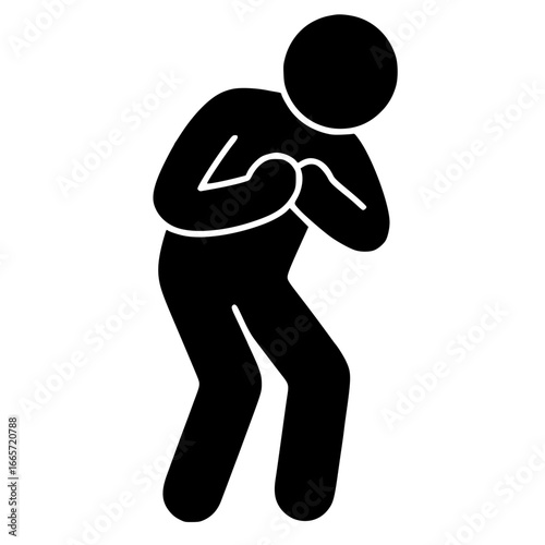 Stickman Figure with Chest Pain SVG Clip Art
