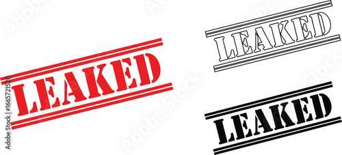 Leaked information stamp vector illustration graphic design set