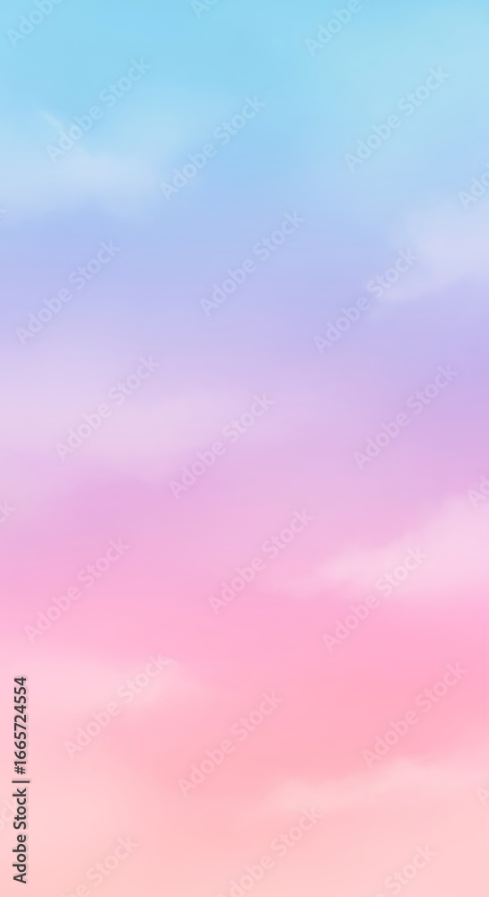 Fototapeta premium Pastel Sky Gradient with Soft Clouds blue