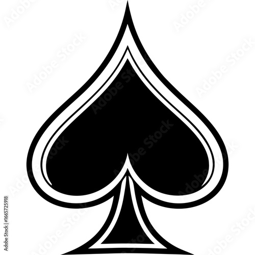 Ace of Spades: A bold, graphic image of the ace of spades playing card suit, its iconic shape conveying a sense of mystery and intrigue.