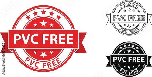 Pvc free vector icon set eco friendly product label badge sticker