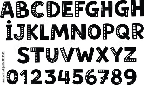 Alphabet letters numbers vector graphics design abcdefghijklmnopqrstuvwxyz
