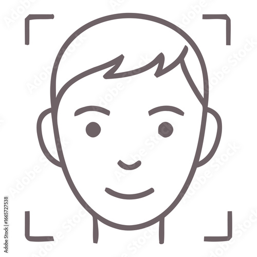 Human Face Recognition Icon – Digital Identity and Security Illustration