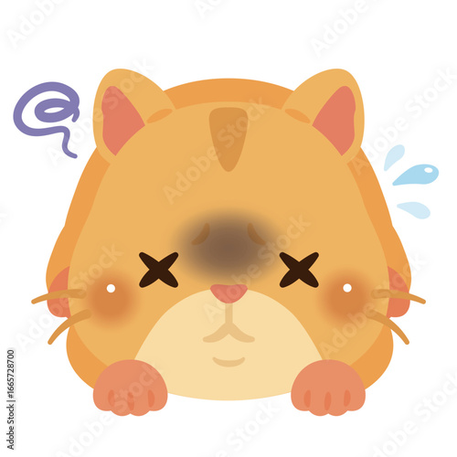 病気になったハムスターのイラスト