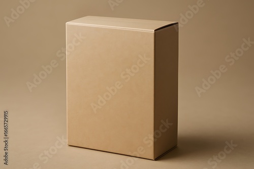 Simple cardboard box mockup on a neutral background