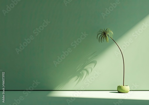 Green room, palm shadow