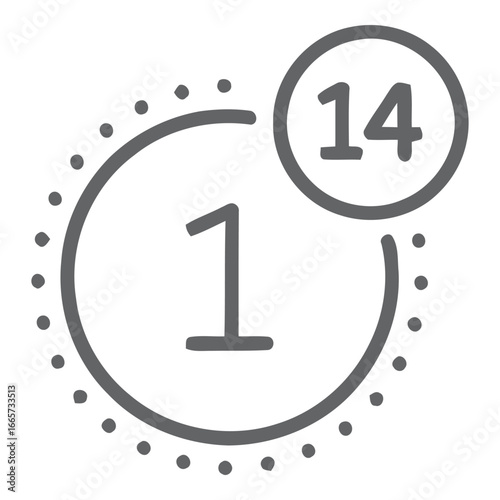 Calendar Date Number Icon Vector Illustration