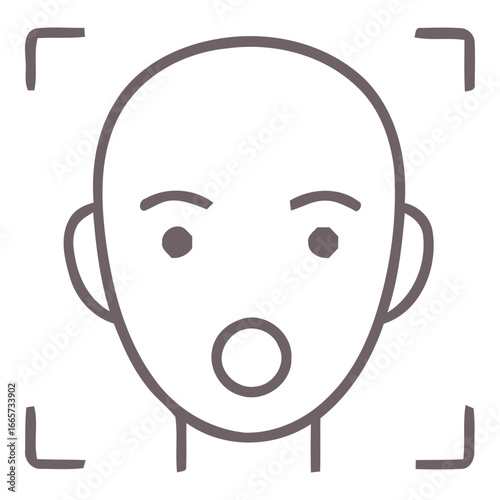 Human Face Outline Neutral Expression Vector Illustration