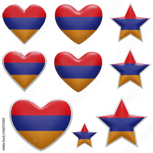 Armenia Flag Heart And Star Shape Design Elements Isolated Background Free Download Armenia Flag Heart And Star Shape Design Elements Isolated Background - GFXLoad