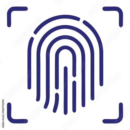 Fingerprint Biometric Security Vector Icon