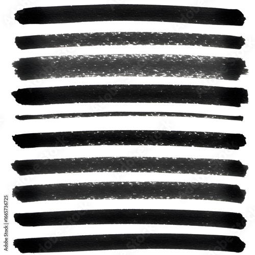 Black Brushstroke Lines Illustration on White Background Design