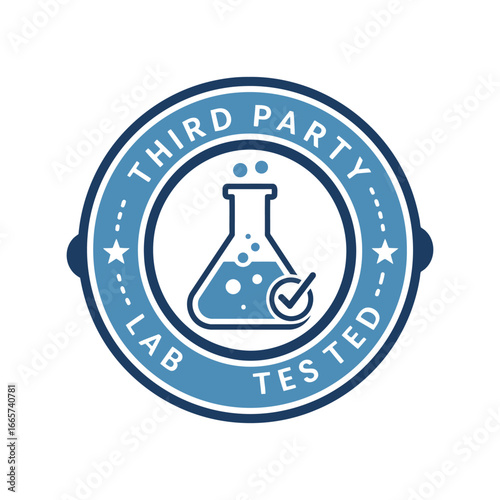 Third party lab tested seal quality assurance badge scientific verification stamp research approval icon