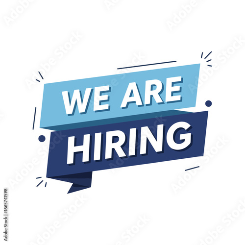 We are hiring banner recruitment announcement job opening sign employment opportunity graphic
