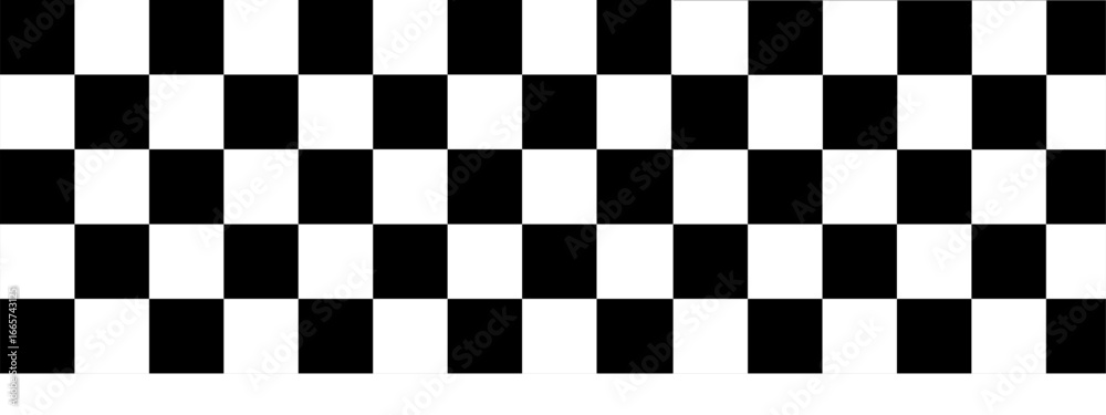 Fototapeta premium Black and White Checkers Line Seamless Pattern Racing Flag Stripe Speed Texture Background vector illustrations on a white background.