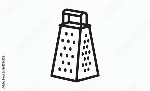 cheese grater icon, Grater icon, Kitchen utensils, Household appliances, Black and white images, Line icons, Silhouettes. 