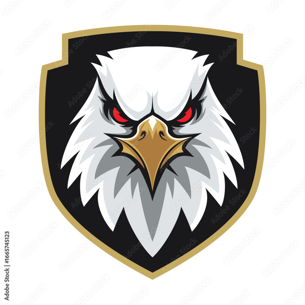 Obraz premium Fierce Eagle Head Mascot Logo Vector Illustration