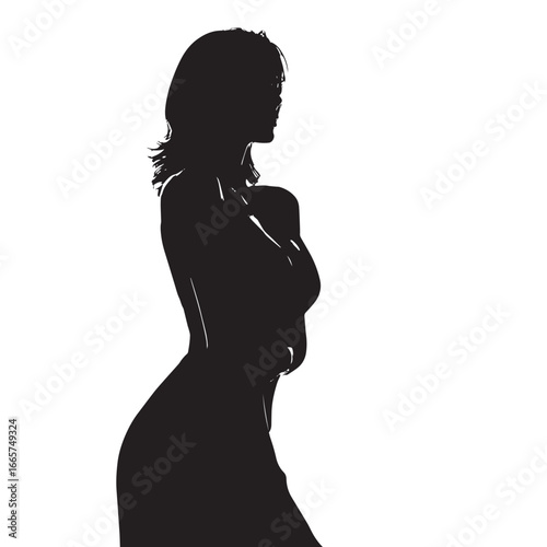 Vector illustration of diva silhouette set, Black & White silhouette set