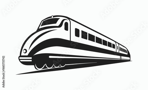 Train silhouette, Editable Vector Train Icon in Clean Black and White Silhouette, metro vector design