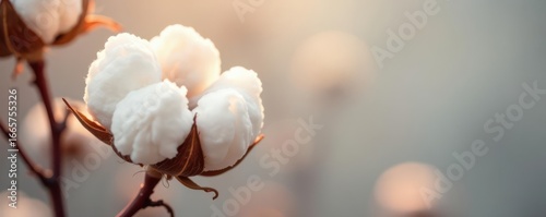 Close-up cotton boll, muted background Elegant, serene feel , design, floral