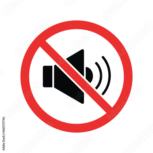No sound icon vector mute symbol volume off sign silent mode graphic audio alert prohibition