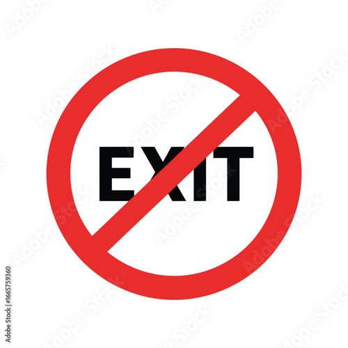 No exit sign vector illustration forbidden passage symbol closed door icon restricted access graphic