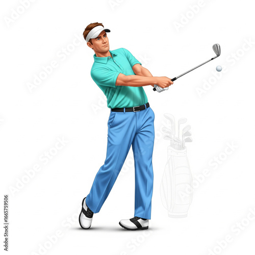 golfer hitting golf ball