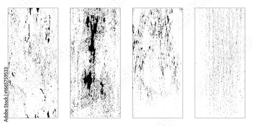 Grunge overlay texture set. Different types of texture stamps. Rough black and white texture vector. 