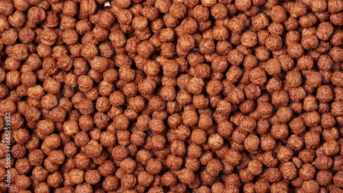 Chocolate cereal balls. Dolly shot