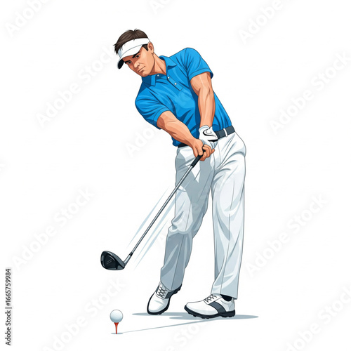 golfer hitting golf ball