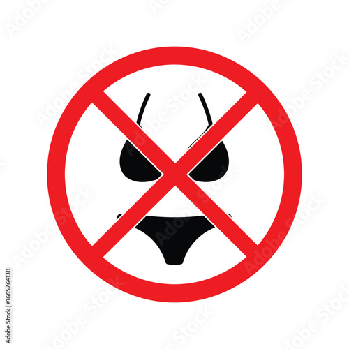 No bikini symbol prohibition sign beachwear ban swimsuit restriction clothing rule icon