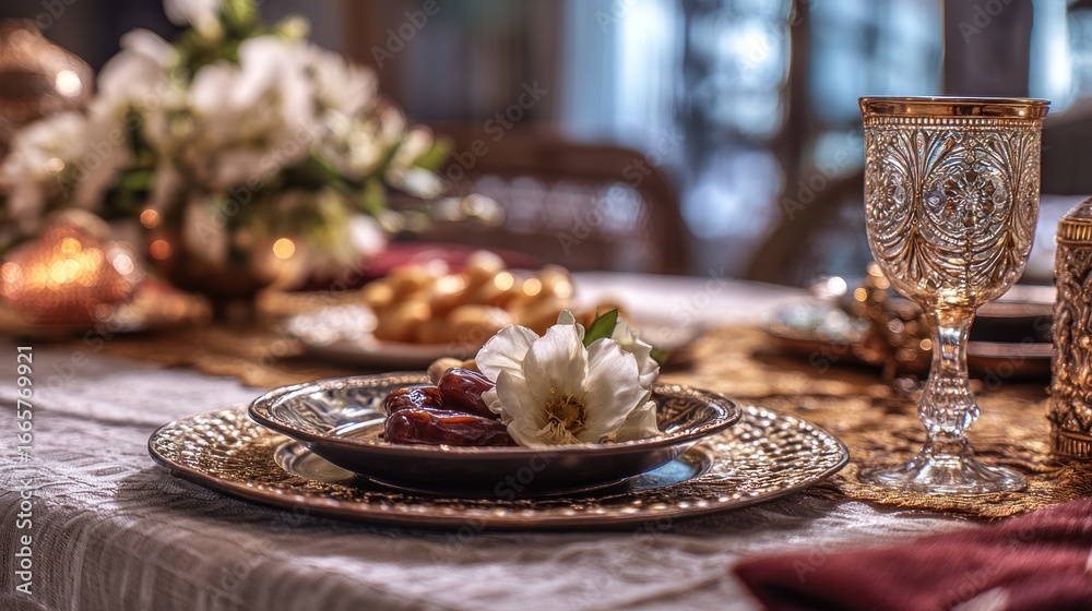 Naklejka premium Festive dining table setting