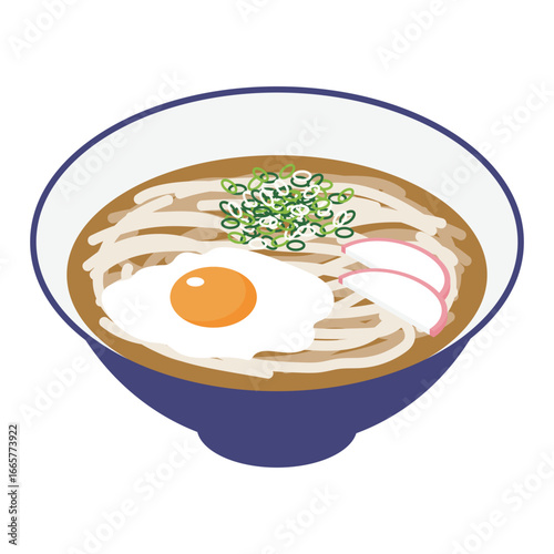 月見うどん　イラスト　ベクター
