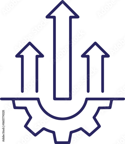 Production Efficiency glyph line icon.