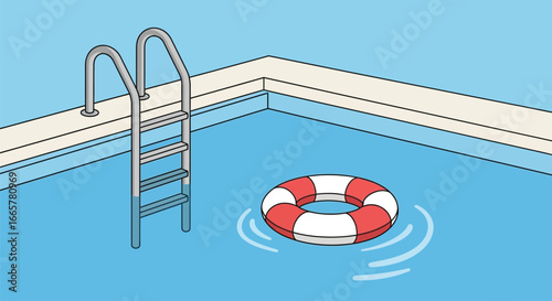 Swimming Pool with Life Buoy