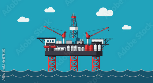Offshore Oil Rig in the Ocean