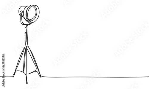 Spotlight on Tripod - Simple Line Art