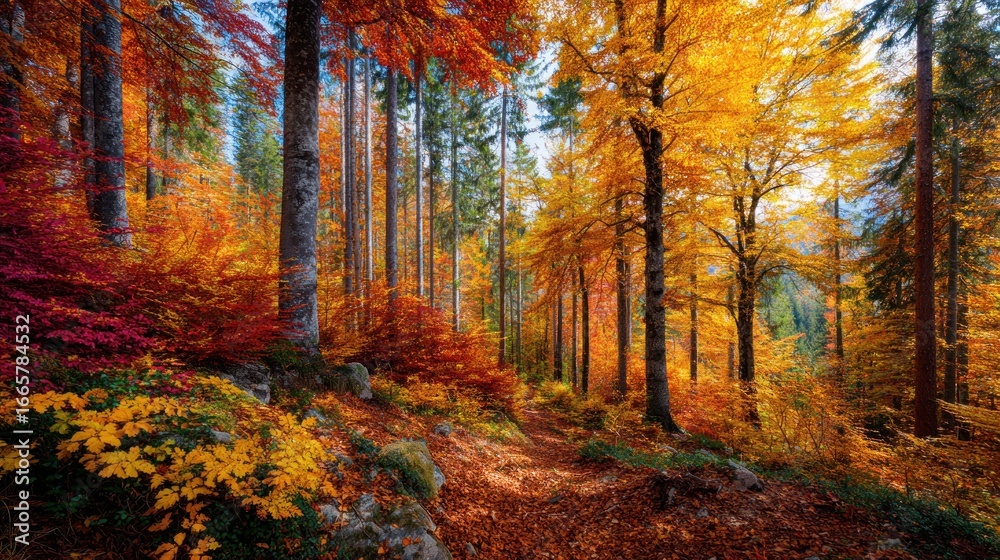 Obraz premium Autumn forest path