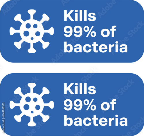 Kills percent of bacteria virus protection label design