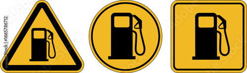 Gas station sign collection fuel pump symbol vector design