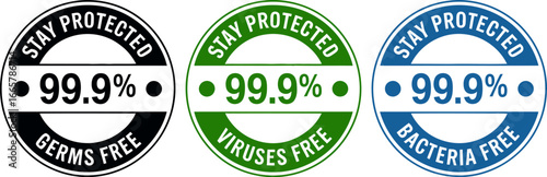 Stay protected germs viruses bacteria free vector graphic