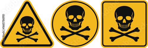Skull and crossbones signs danger warning hazard toxic symbol
