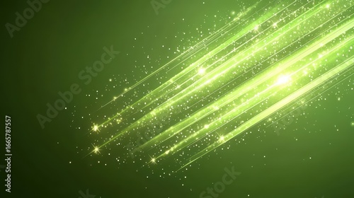 Green Glowing Lines Abstract Background