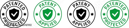 Patent applied and patented protected vector icon design