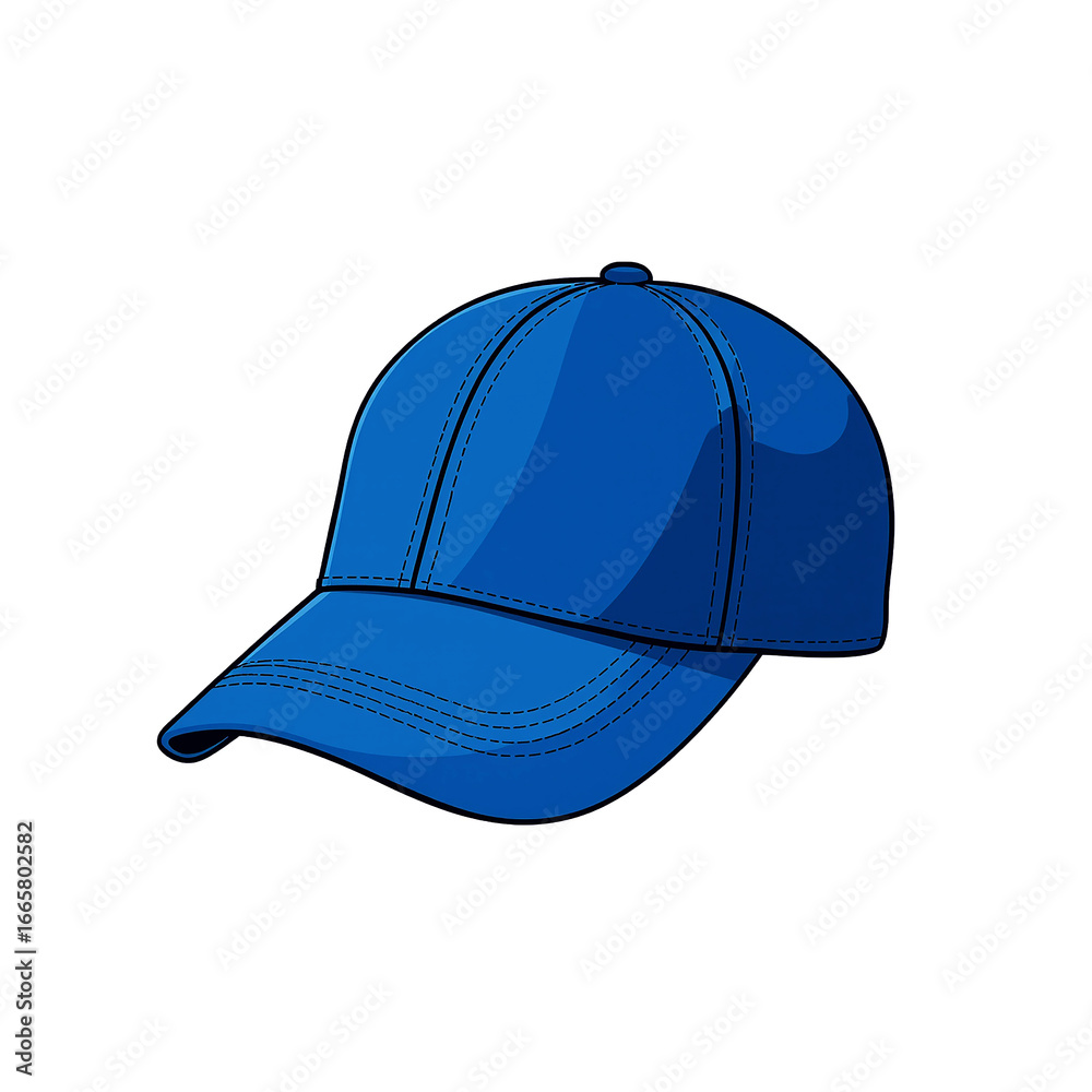 Fototapeta premium A simple, stylized illustration of a beige baseball cap with a curved brim and subtle stitching details.