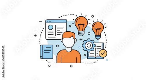 Icon vector illustration mentoring and Training