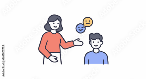 Icon vector illustration mentoring and Training